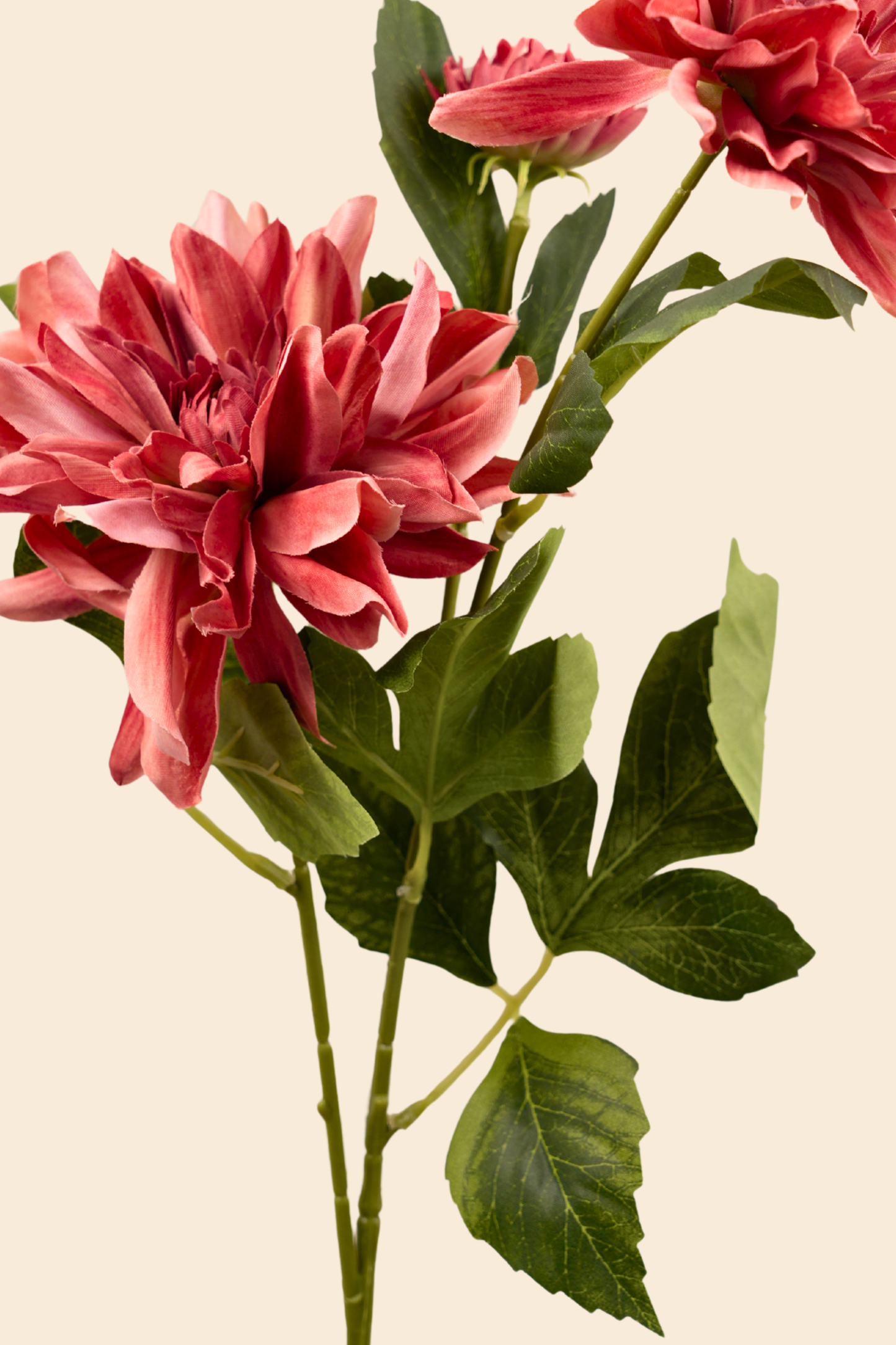 Faux Dahlia Luxe Flower Stem - Burnt Orange
