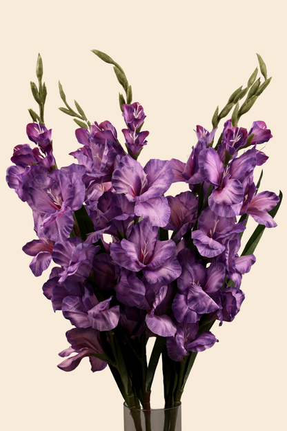 Faux Gladiolus Sword Lily Charming Flower Stem - Purple