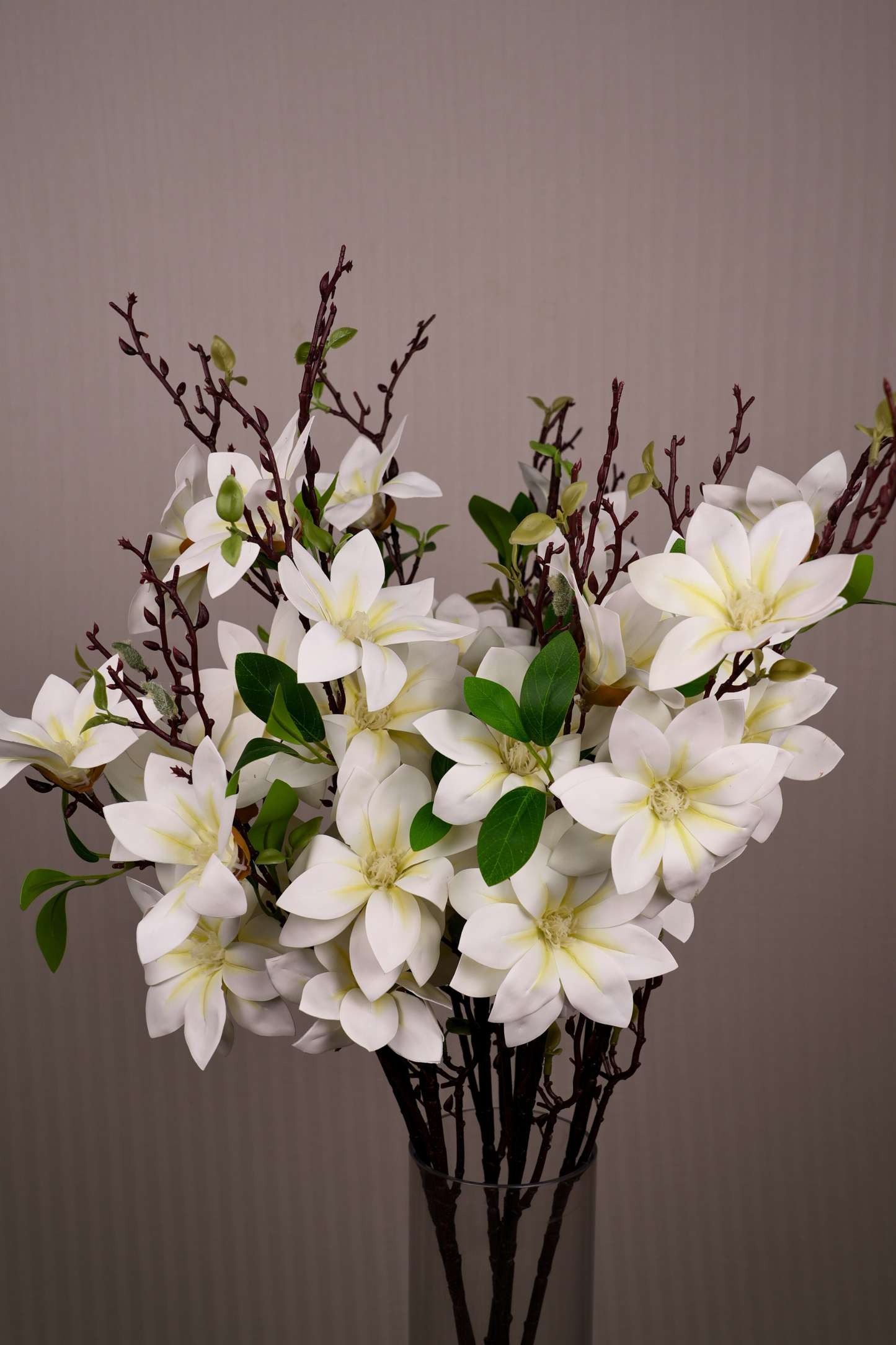 Faux Magnolia Timeless Flower Stem - White