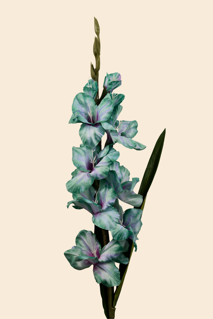 Faux Gladiolus Sword Lily Charming Flower Stem - Turqoise Blue