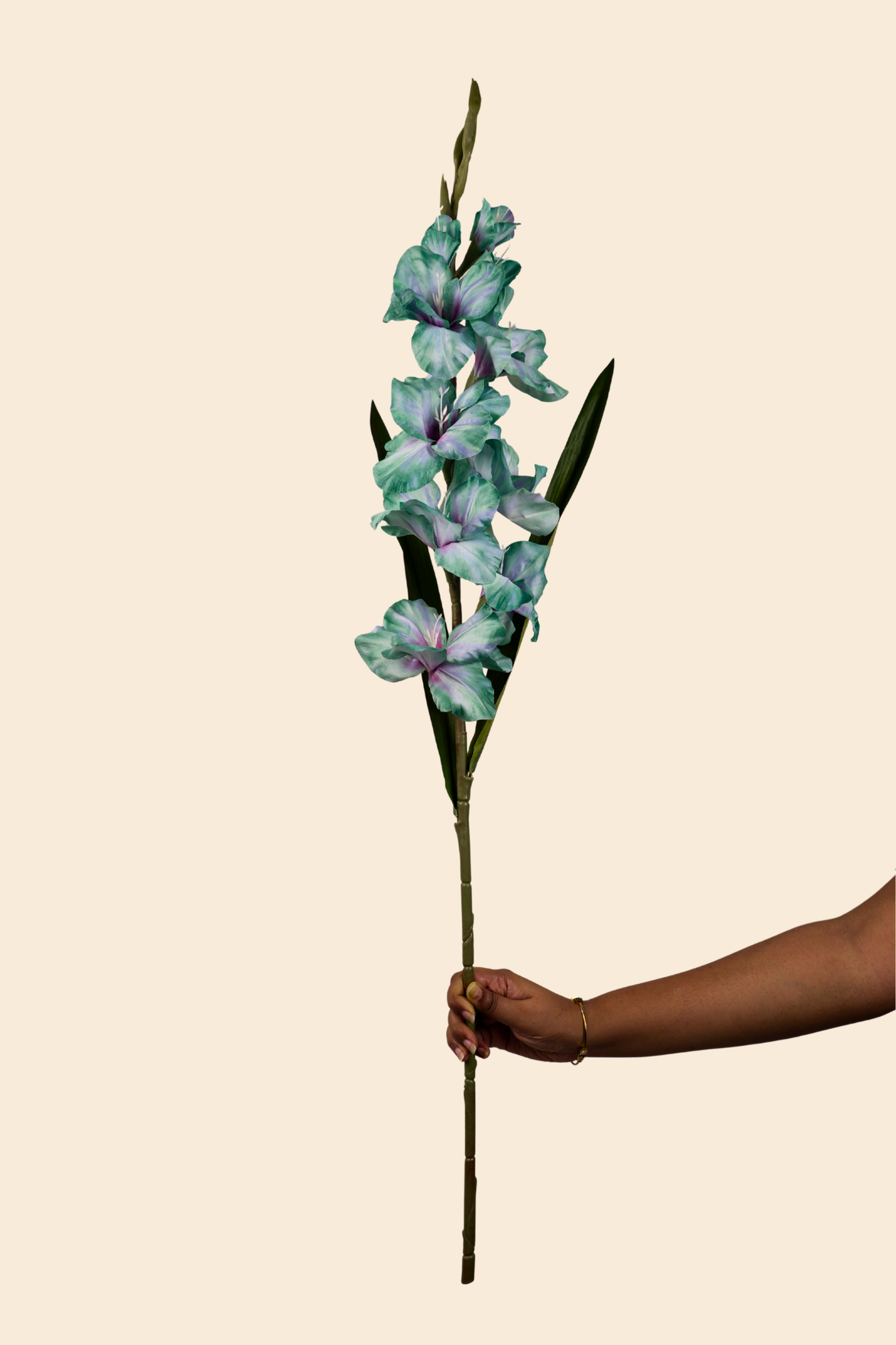 Faux Gladiolus Sword Lily Charming Flower Stem - Turqoise Blue