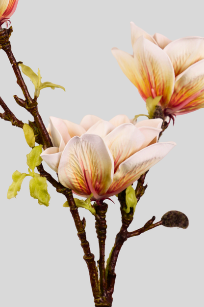 Faux Magnolia Elegant Flower Stem - Light Orange