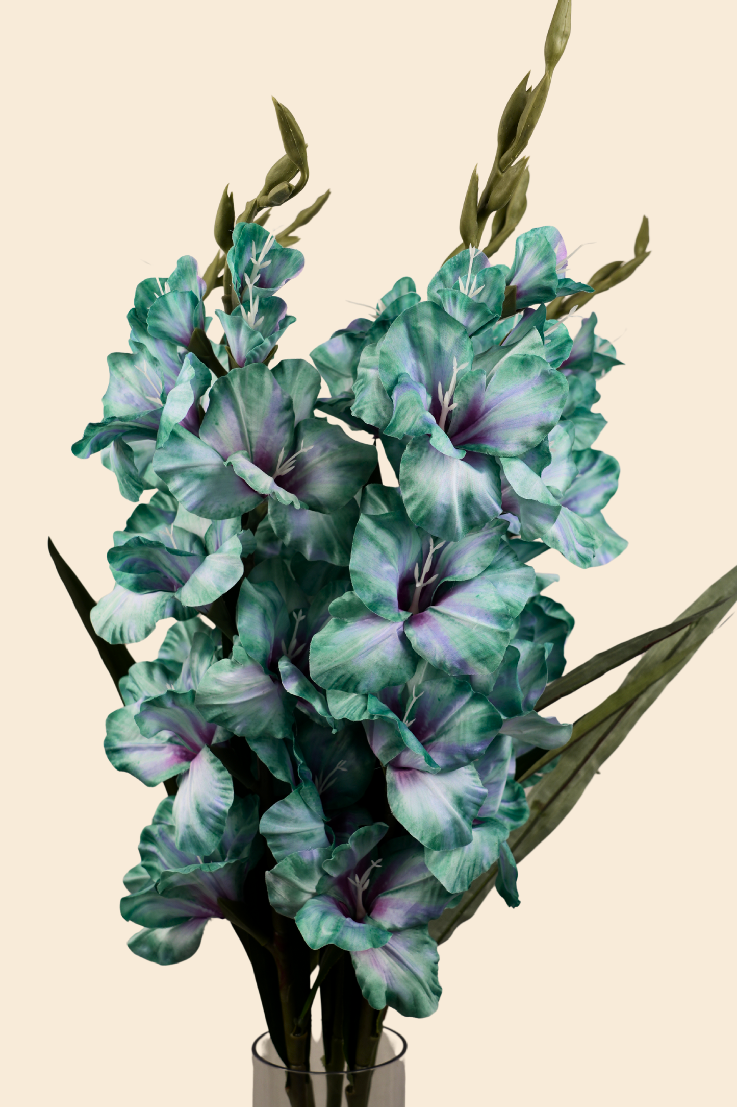 Faux Gladiolus Sword Lily Charming Flower Stem - Turqoise Blue