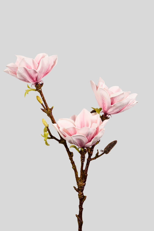 Faux Magnolia Elegant Flower Stem - Light Pink