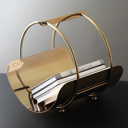 Golden Organization Gold Stainless Steel Caddy Magazine Holder