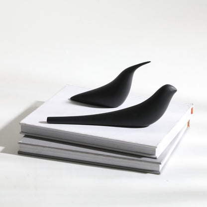 Sculpted Songbird Black Resin Bird Sculpture
