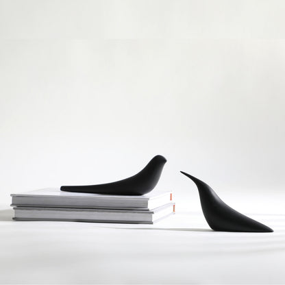 Sculpted Songbird Black Resin Bird Sculpture