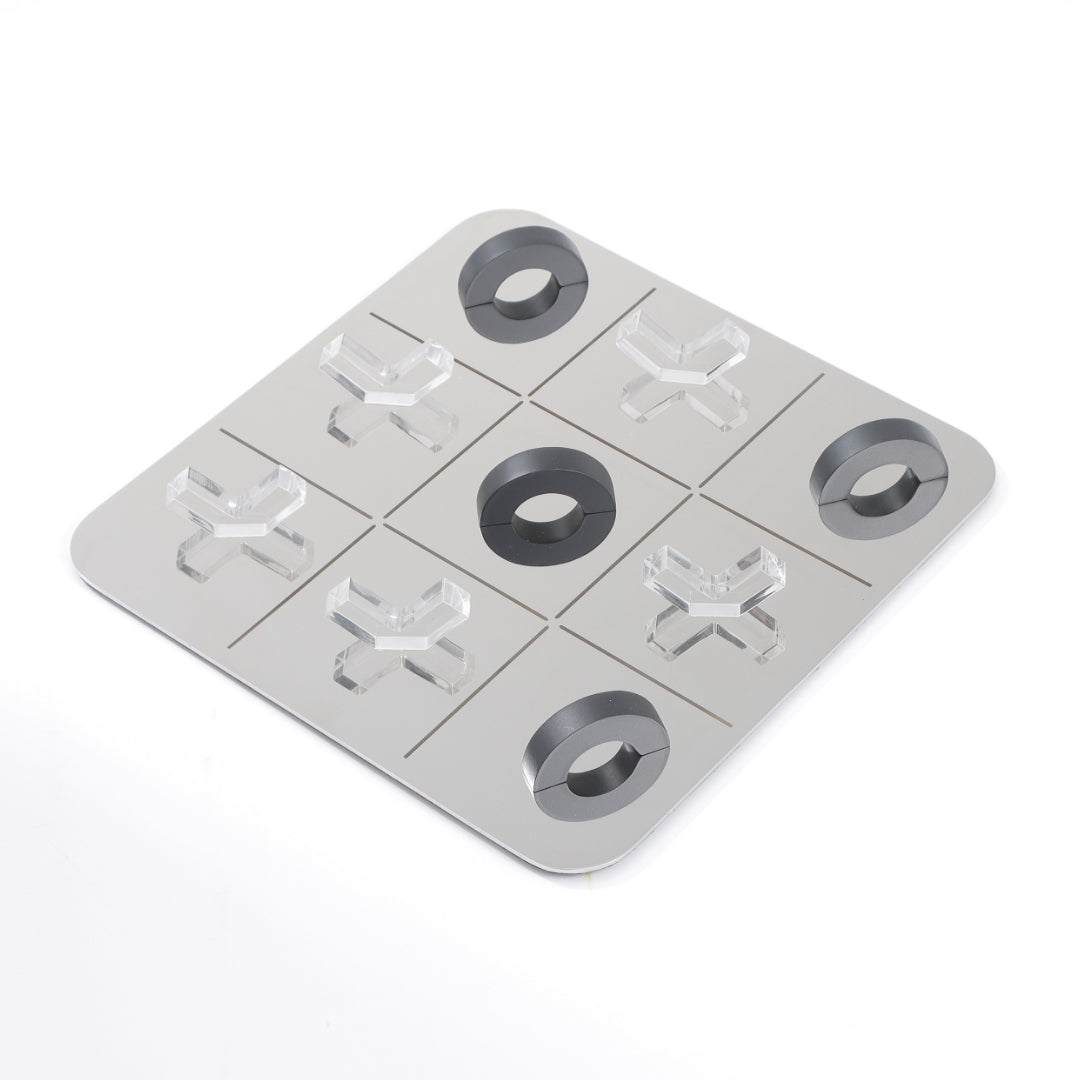 Deluxe Silver Steel Tic Tac Toe