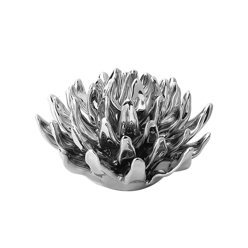 Aurelia Silver Flame Flower Clan Decorative Accent