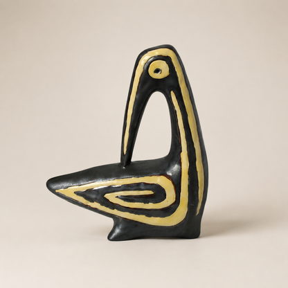Verdant Painted Face Sharp-Billed Bird Decorative Figurine