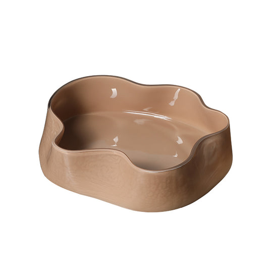 Serene Coffee Petal Plate Decorative Tray