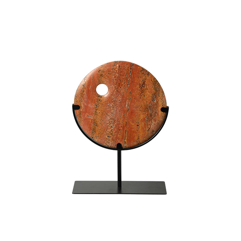 Serene Moon Cave Ornament Red Decorative Figurine