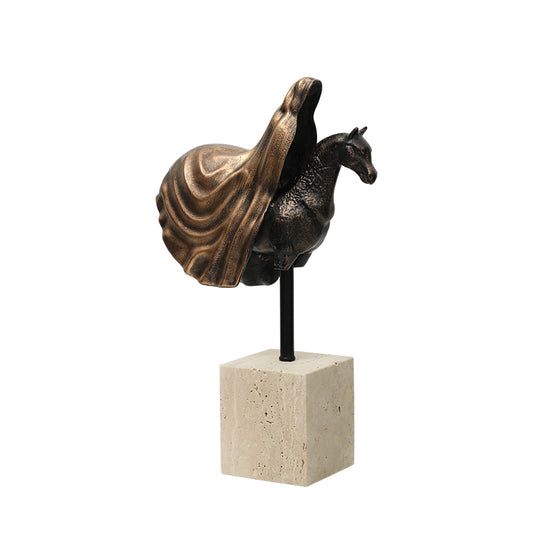 Cove Riding On The Horse Decorative Figurine