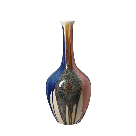 Halo Splashed Glaze Slender Vase