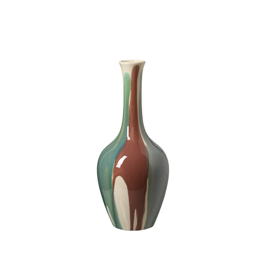 Ember Splashed Glaze Slender Vase