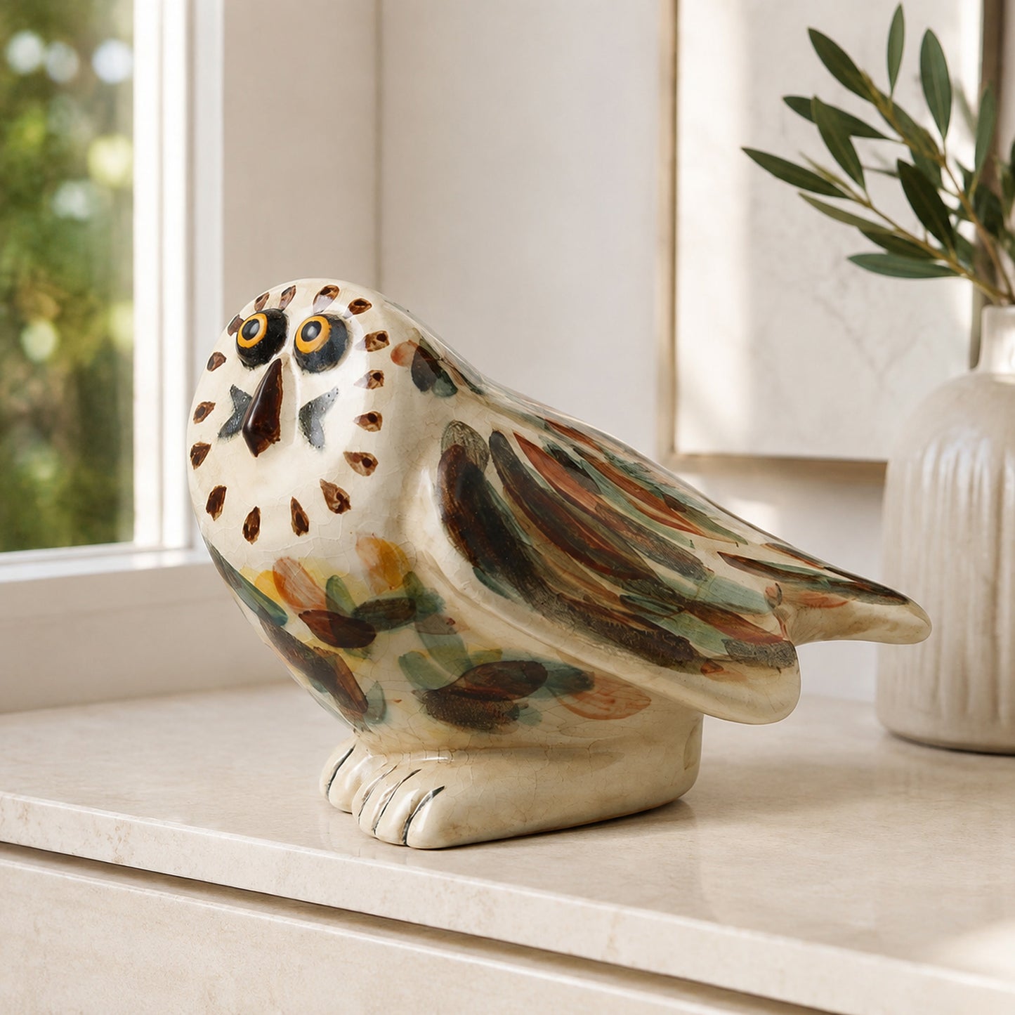 Dune Hand-Painted Owl Decorative Figurine