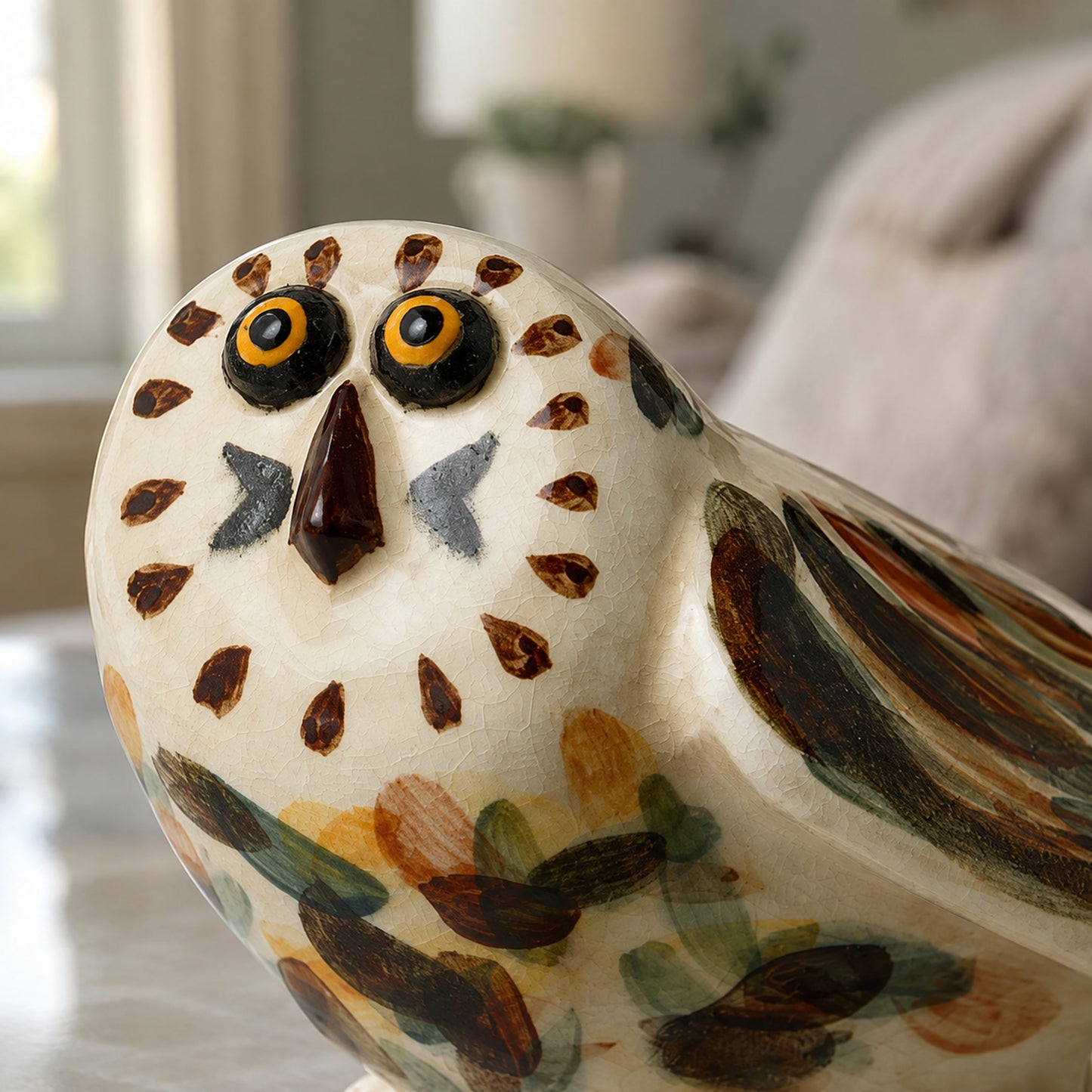 Dune Hand-Painted Owl Decorative Figurine