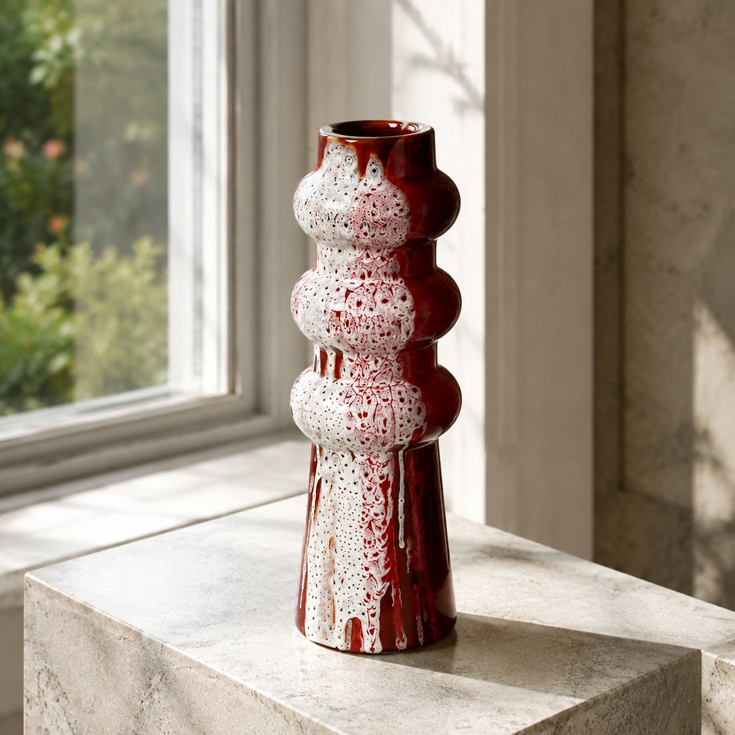 Serene Colorful Splashed Glaze Vase