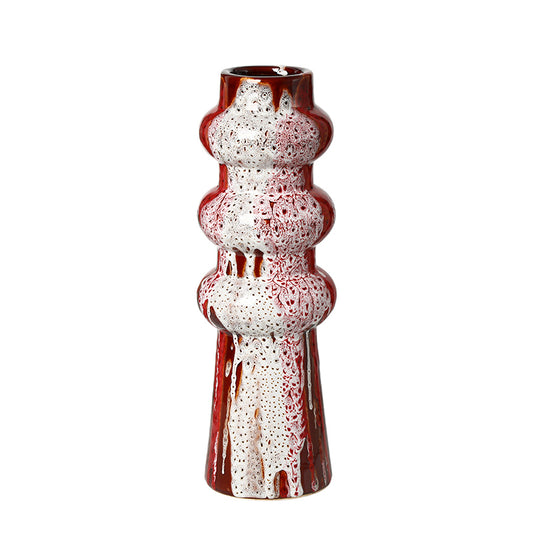 Serene Colorful Splashed Glaze Vase