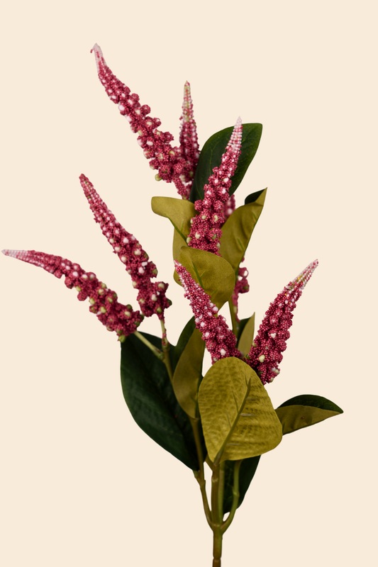 Faux Foxtail Amaranth Vibrant Flower Stem - Dark Pink
