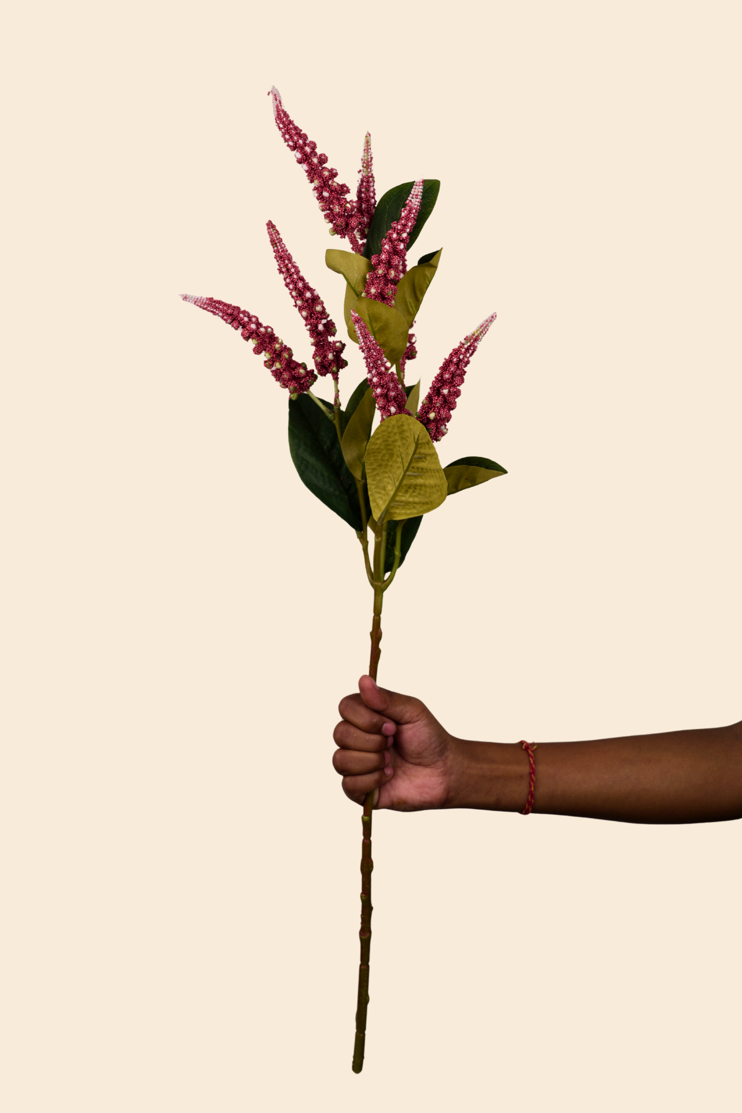 Faux Foxtail Amaranth Vibrant Flower Stem - Dark Pink
