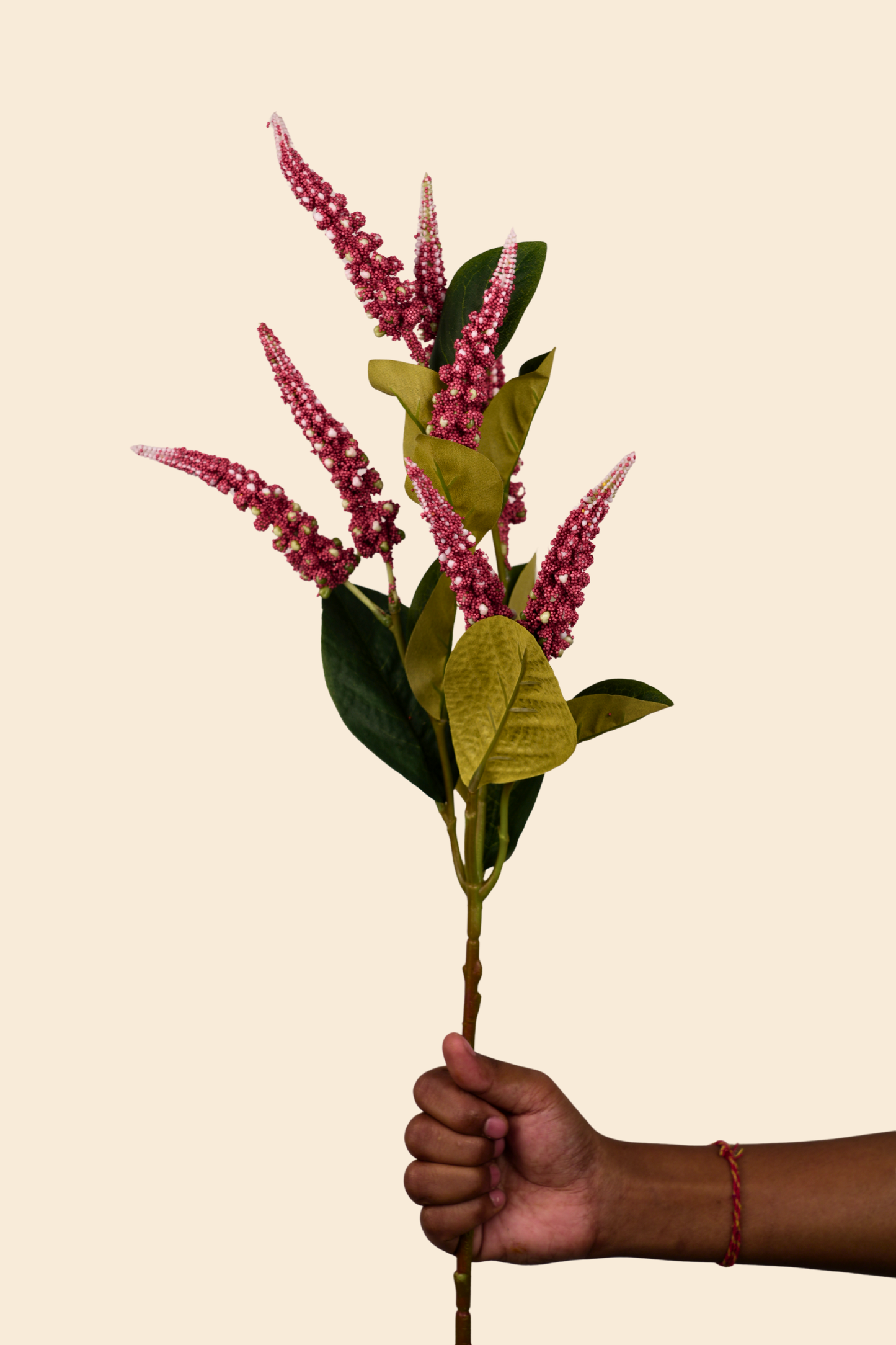 Faux Foxtail Amaranth Vibrant Flower Stem - Dark Pink