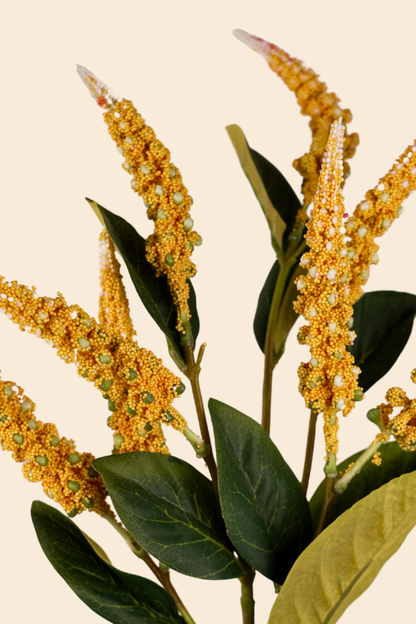 Faux Foxtail Amaranth Vibrant Flower Stem - Yellow