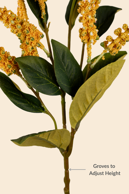 Faux Foxtail Amaranth Vibrant Flower Stem - Yellow