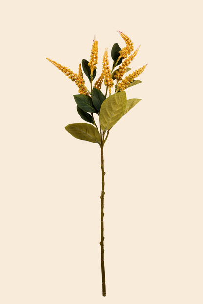 Faux Foxtail Amaranth Vibrant Flower Stem - Yellow