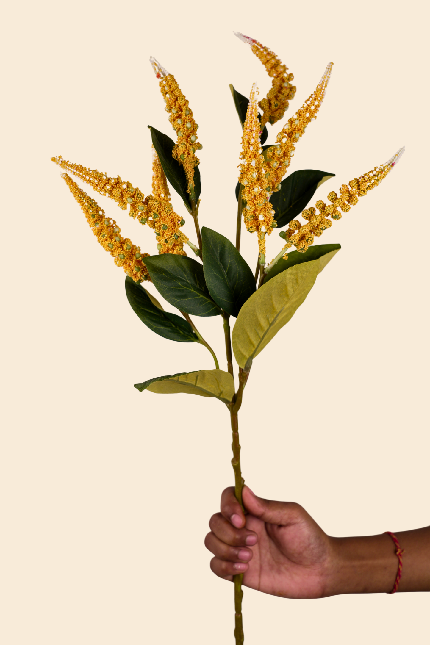 Faux Foxtail Amaranth Vibrant Flower Stem - Yellow