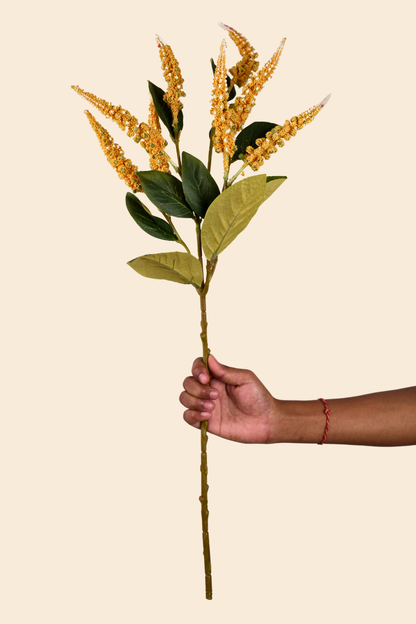 Faux Foxtail Amaranth Vibrant Flower Stem - Yellow