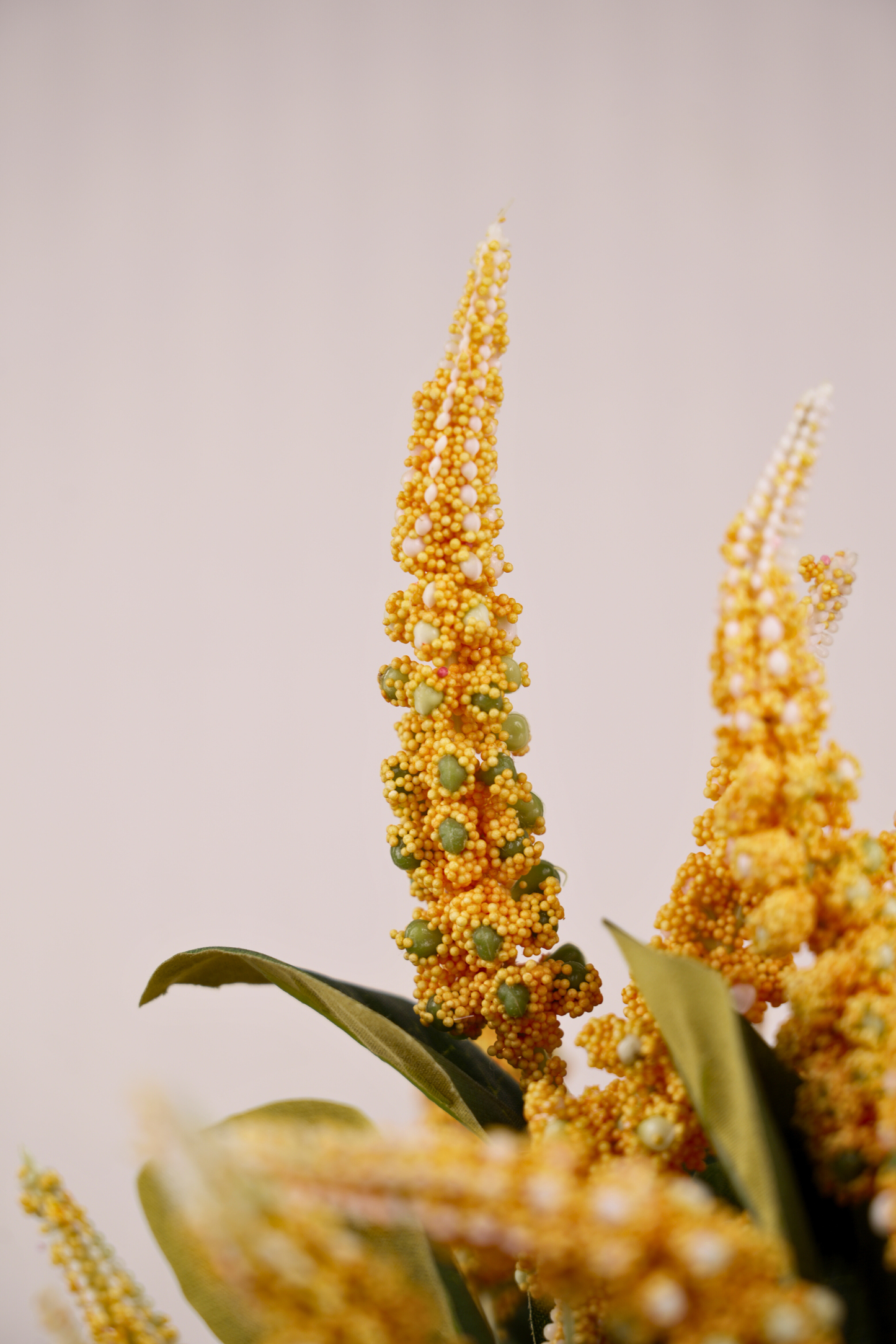 Faux Foxtail Amaranth Vibrant Flower Stem - Yellow
