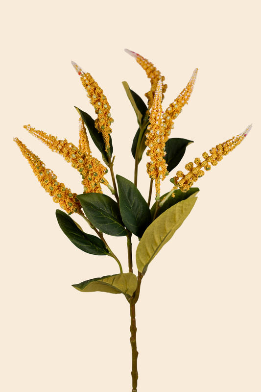 Faux Foxtail Amaranth Vibrant Flower Stem - Yellow