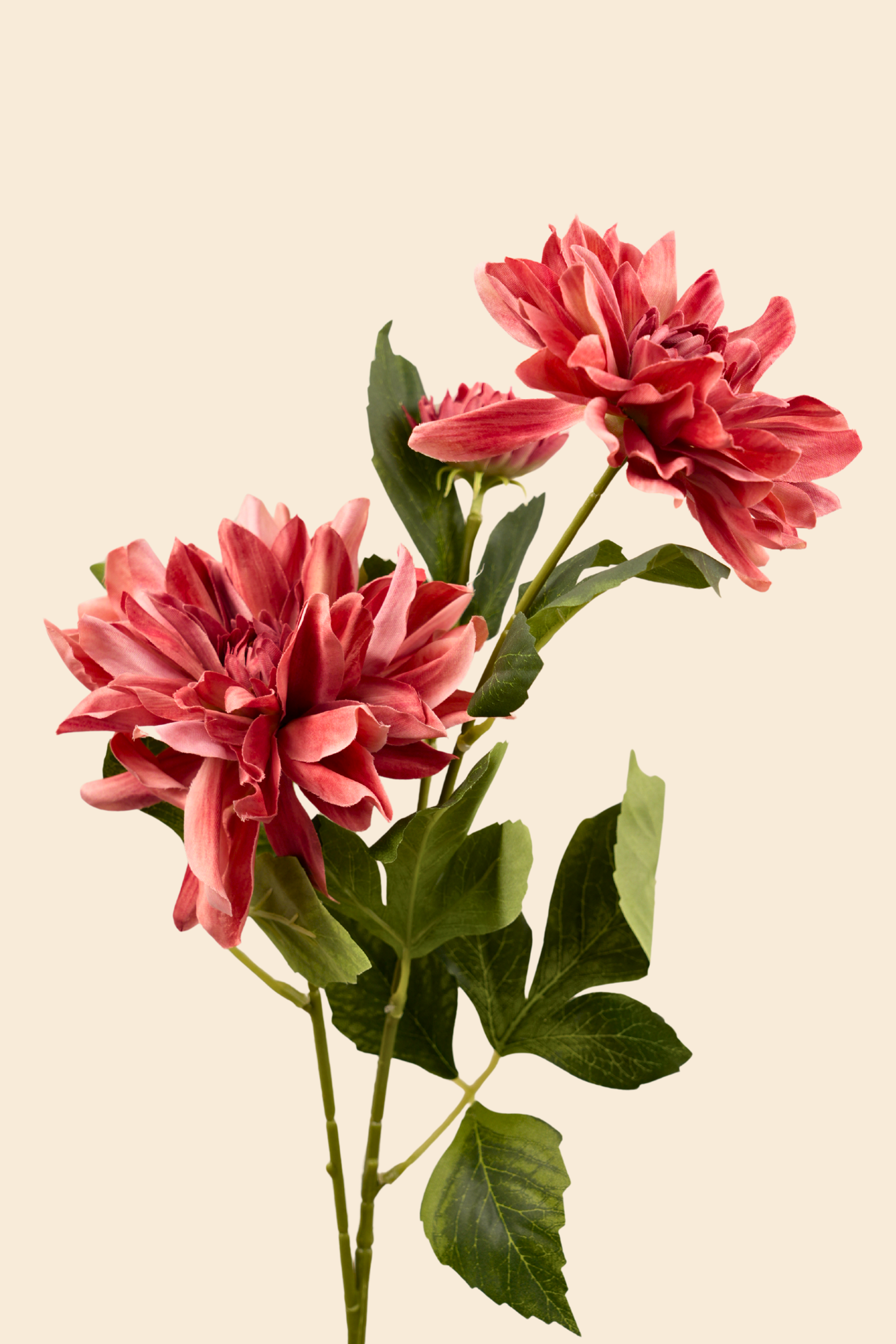 Faux Dahlia Luxe Flower Stem - Burnt Orange