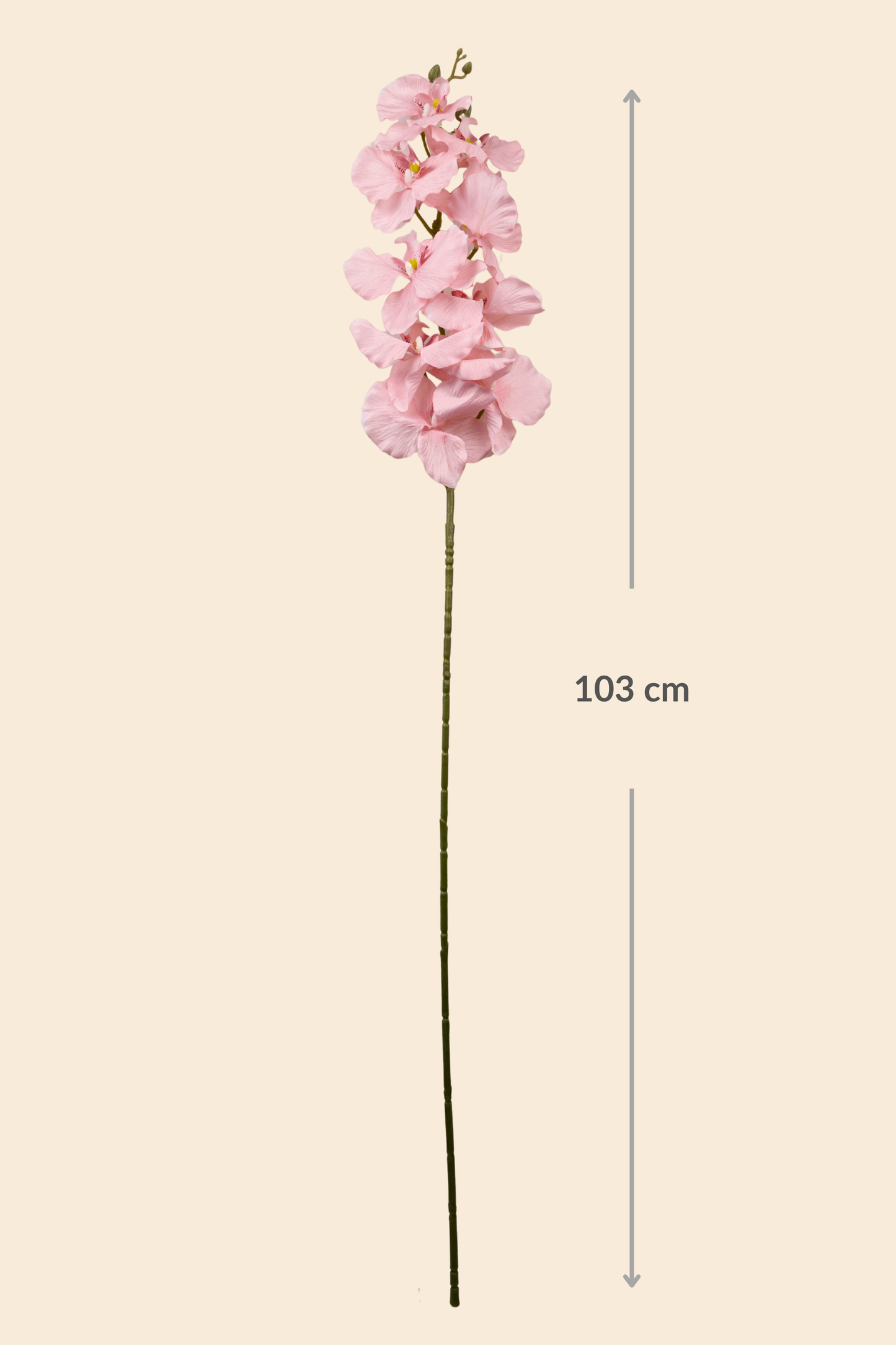 Faux Phalaenopsis Butterfly Orchid Flower Stem - Peach Pink