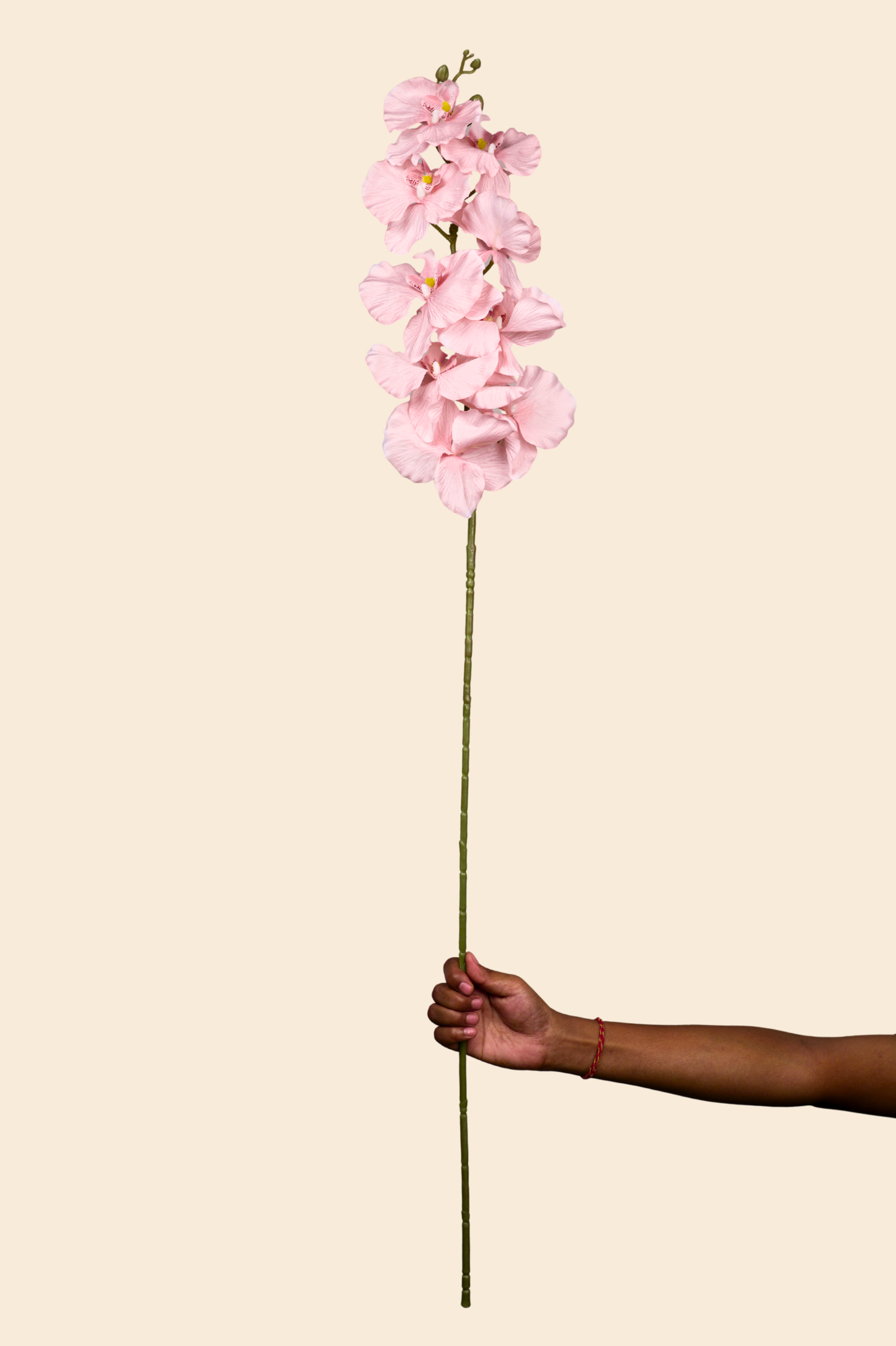 Faux Phalaenopsis Butterfly Orchid Flower Stem - Peach Pink