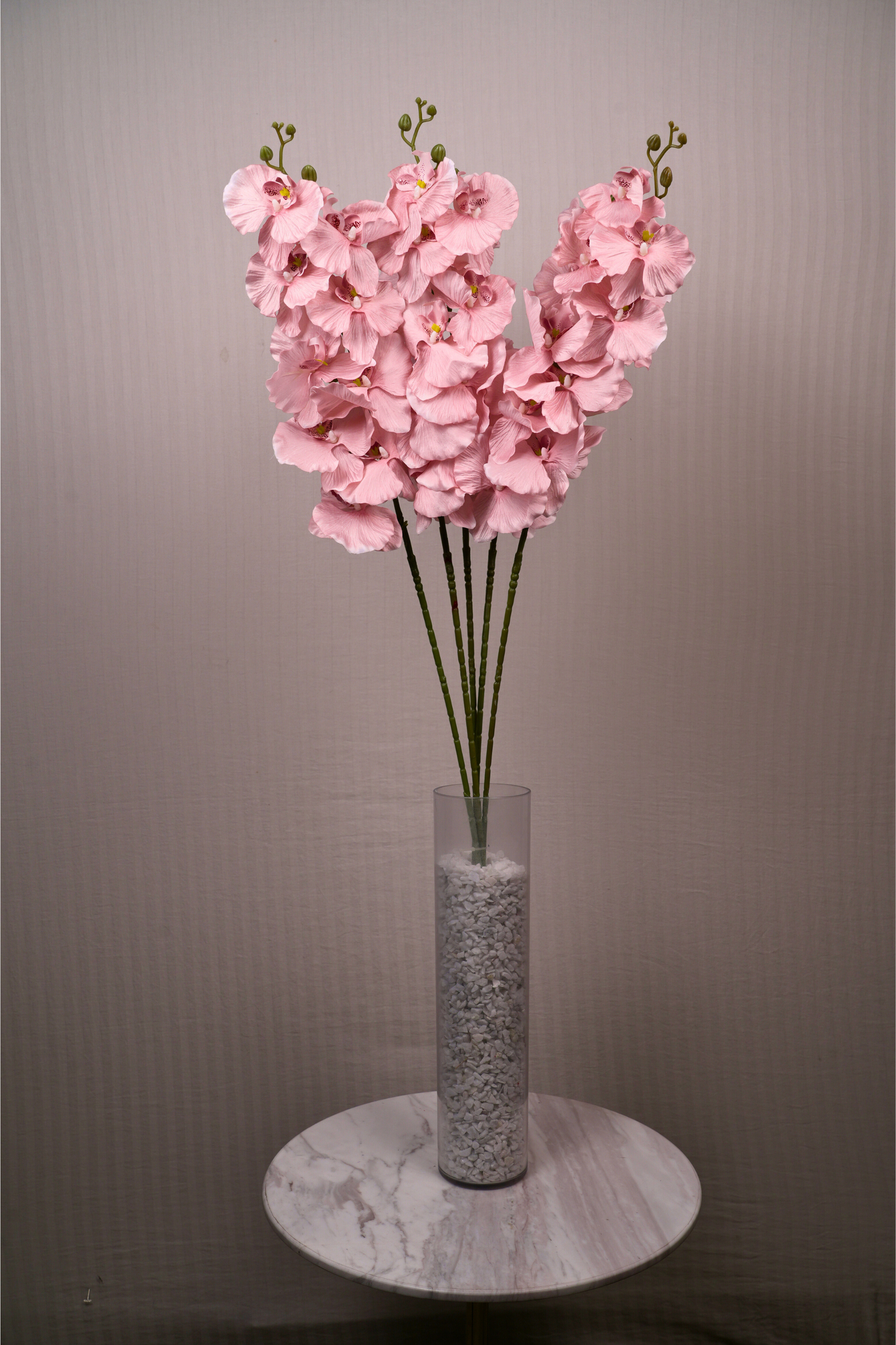 Faux Phalaenopsis Butterfly Orchid Flower Stem - Peach Pink