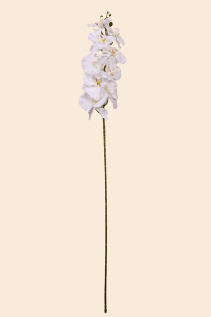 Faux Phalaenopsis Butterfly Orchid Flower Stem - White