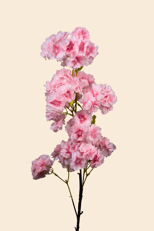 Faux Cherry Blossom Sakura Flower Stem - Light Pink
