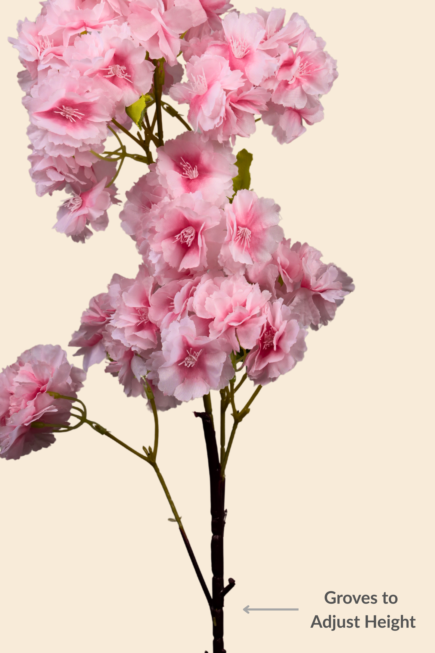 Faux Cherry Blossom Sakura Flower Stem - Light Pink