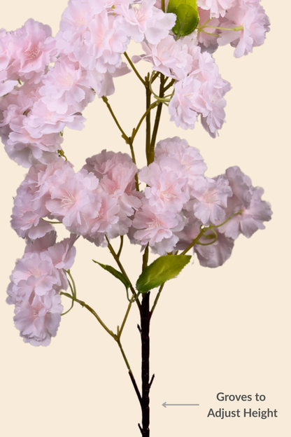 Faux Cherry Blossom Sakura Flower Stem - White