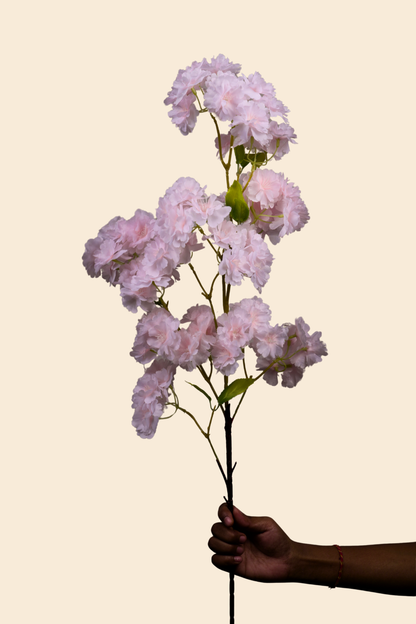 Faux Cherry Blossom Sakura Flower Stem - White