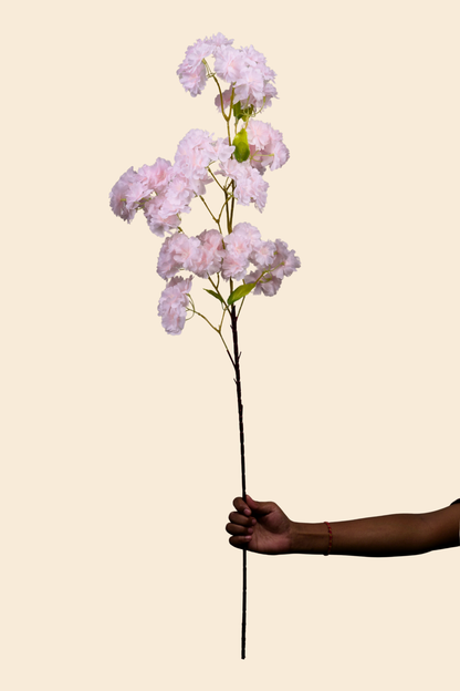 Faux Cherry Blossom Sakura Flower Stem - White