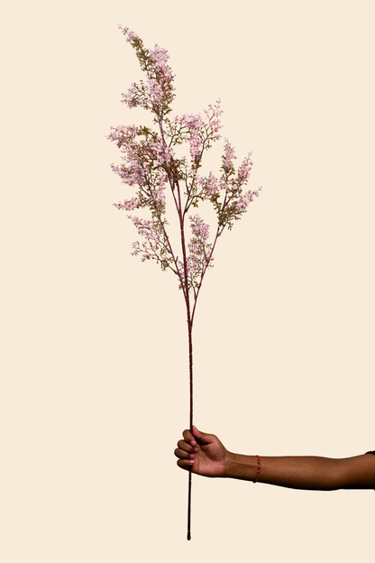 Faux Limonium Dried Bloom Flower Stem - Light Pink