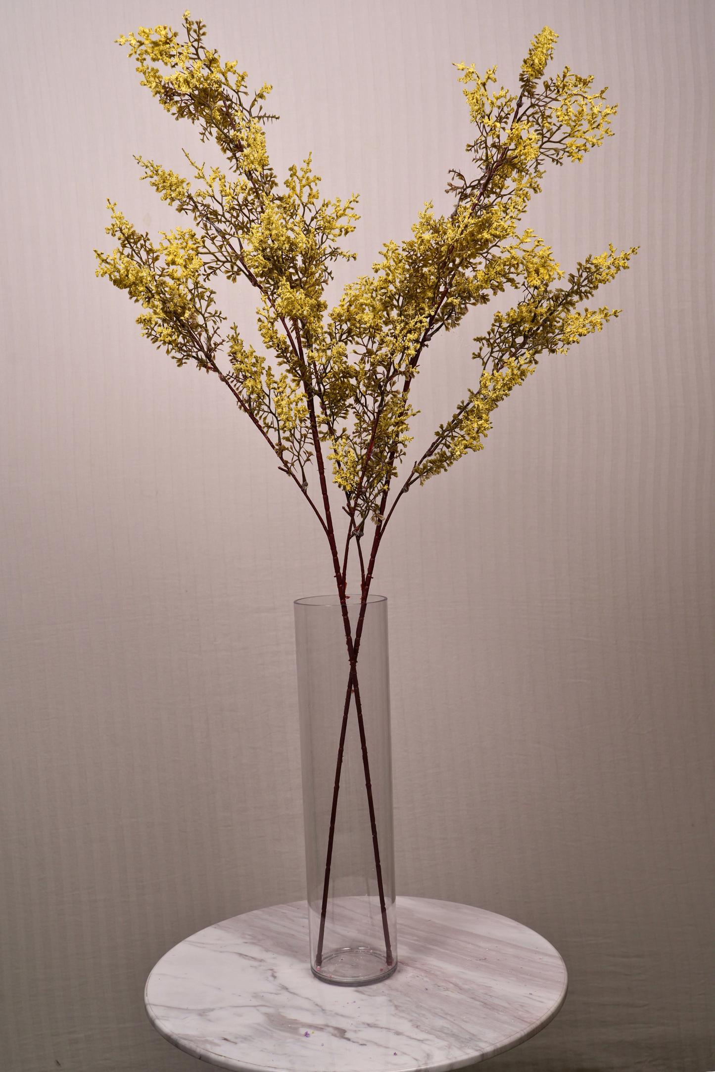 Faux Limonium Dried Bloom Flower Stem - Yellow