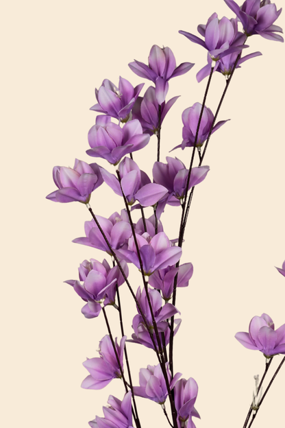 Faux Magnolia Spray Yulan Flower Stem - Lavender