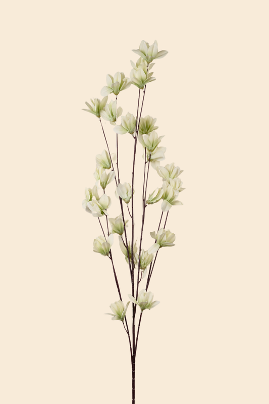 Faux Magnolia Spray Yulan Flower Stem - Mint Green