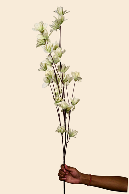 Faux Magnolia Spray Yulan Flower Stem - Mint Green