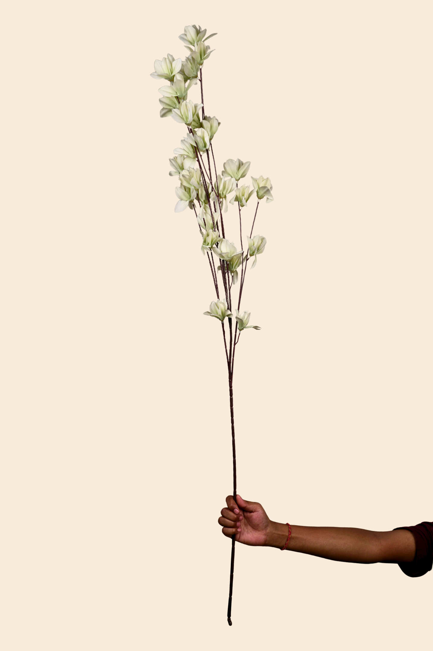 Faux Magnolia Spray Yulan Flower Stem - Mint Green