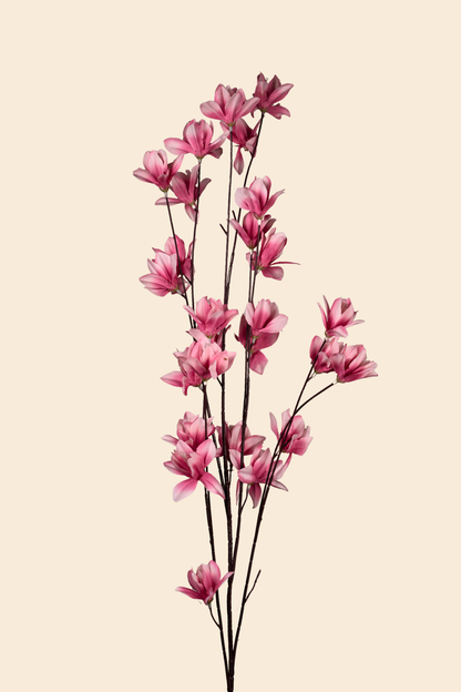 Faux Magnolia Spray Yulan Flower Stem - Pink